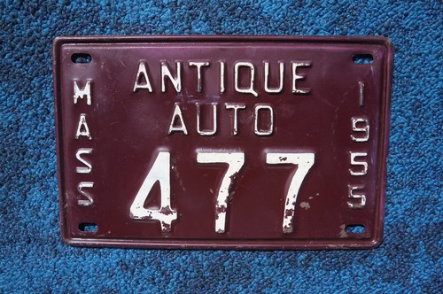 1955 Massachusetts ANTIQUE AUTO License Plate