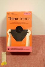 Thinx Teens Bikini Leakproof Women's Period Underwear Black Medium Pack Wear 