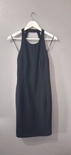After Six Ronald Joyce Black Halter Neck Cocktail Dress UK 12 Open Back Evening