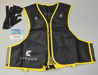 Khroom Schwimmweste Erwachsene aufblasbar Schwimmhilfe Auftriebsweste Schwarz