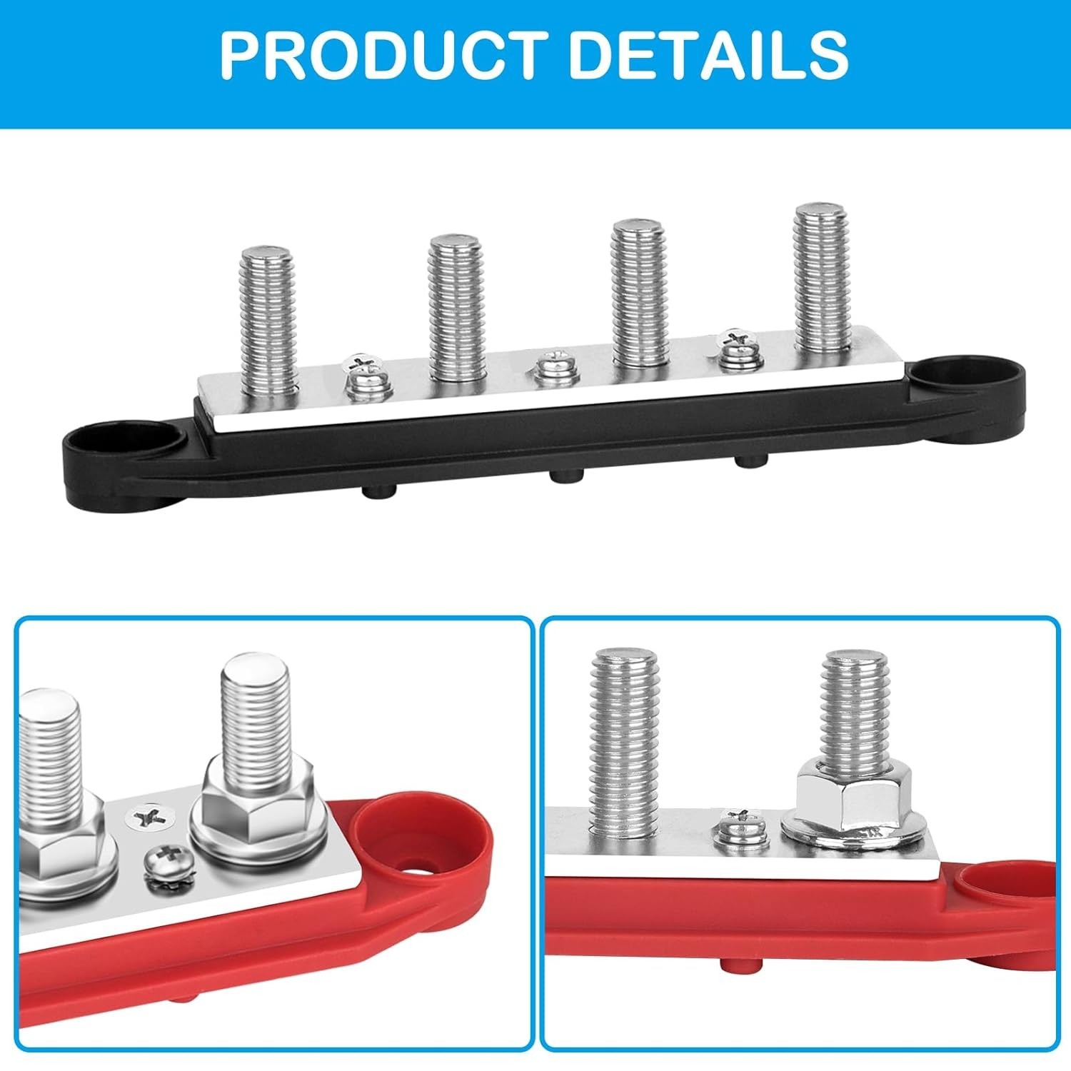 12V 250A Bus Bar Terminal Block Battery Distribution Block for Automotive Solar