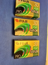 Fujifilm VHS-C TC-30 Lot of 3 Pro Camcorder Video Cassette, Premium High Grade