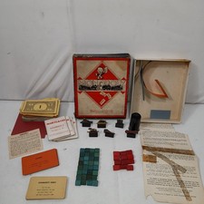 Beautiful Belived To Be Late 1930s Early 40s Monopoly Pieces And Box Wood Houses