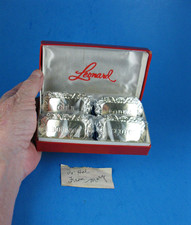 Vtg NOS Unused LEONARD SILVERPLATED LIQUOR Bottle TAGS  Original BOX JAPAN Metal