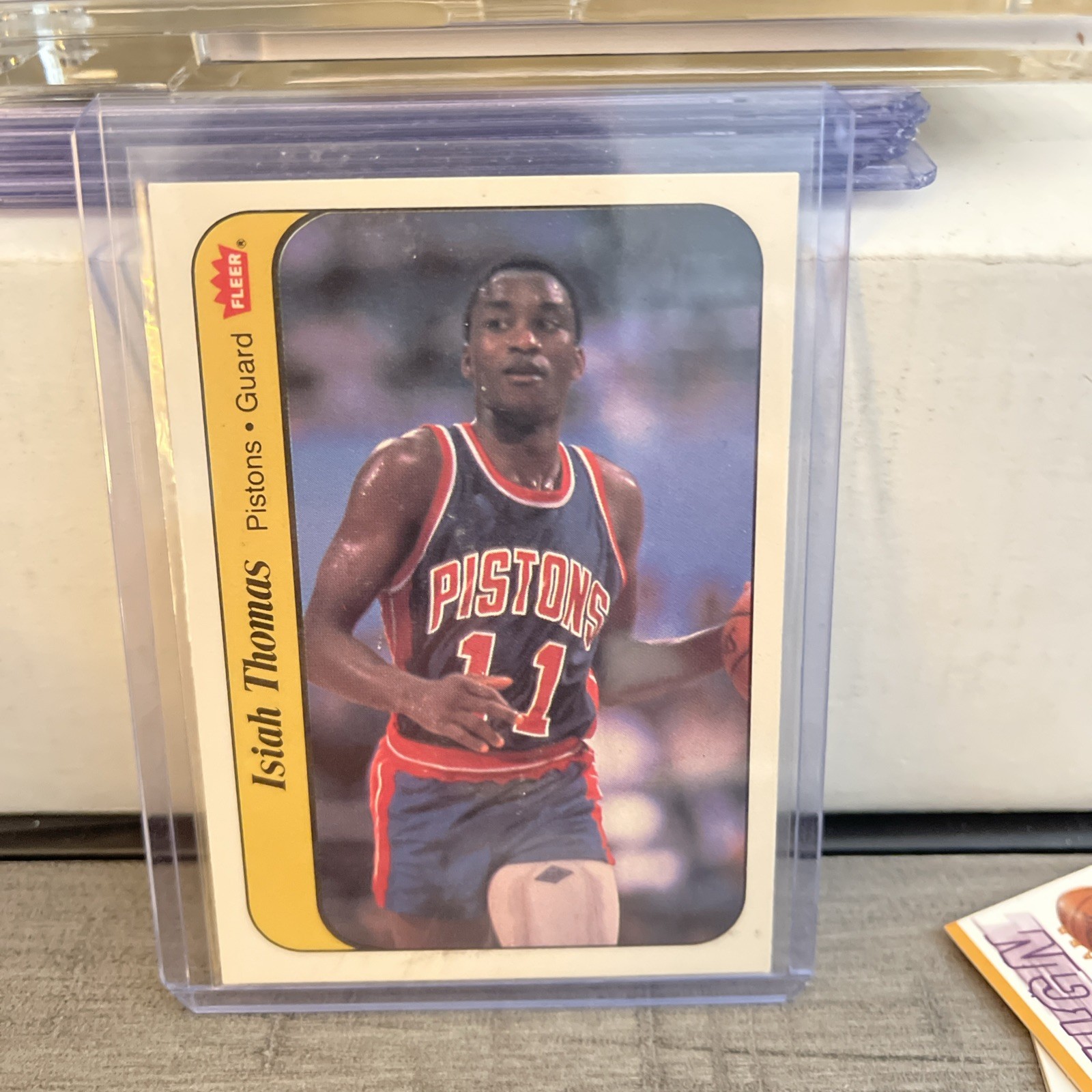 1986-87 Fleer Basketball Isiah Thomas Sticker Rookie Card RC #10 HOF EX-NM