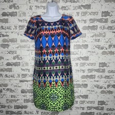 J Crew Dress Womens Size 2 Multicolor 100% Silk Gemstone Geometric Sheath Lined