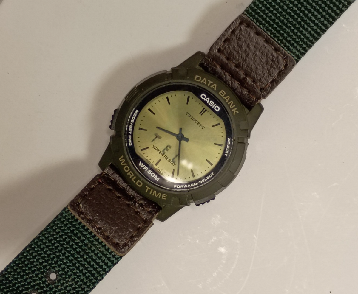 Rare Vintage Casio Twincept World Time ABX-20 Ana-Digi Men's Sport
