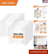 TUXITA Trifold Poster Board,24 Pack 36" x 48" Large White Corrugated ,Science...