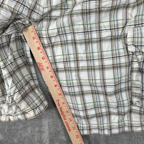 Y2K Express Cargo Shorts Mens 30 Plaid Baggy Skater 2000s Retro READ - Picture 11 of 13