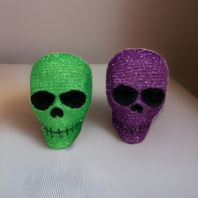Avon Halloween Day Of The Dead Light Up Skulls Purple Green