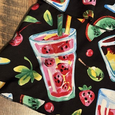 gitane Short ''Cocktails Print'' Athletic Medium Golf Pickleball Tennis 17.5'' Long