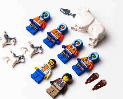 レベルアップデッキ　フルパラ LEGO Arctic Minifigure Lot - Polar Bear Husky Dogs - Base Camp