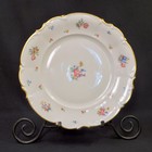 Hutschenreuther 10" Dinner Plate #7619 The Mayfair White Floralw/Gold 1939-1964