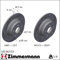 2X Zimmermann 400.3621.53 Bremsscheibe FüR Mercedes Benz E Klasse Cls C218 X218