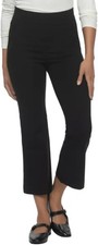 Felina Women's Tummy Control Pull-On Kick Crop Pant, Black, Large