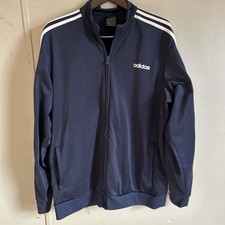 Adidas Essentials 3-Stripes Tricot Men's XL Track Jacket Full Zip Navy/Ink/White