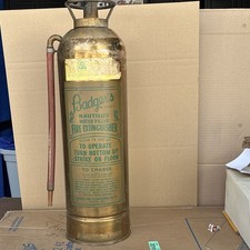 Badger's Nautilus Water Filled Fire Extinguisher Brass Cylinder w/ Hose