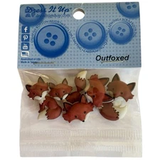 Dress It Up Outfoxed Buttons - Shank Fox Forest Critter Super Cute Foxy Face 134