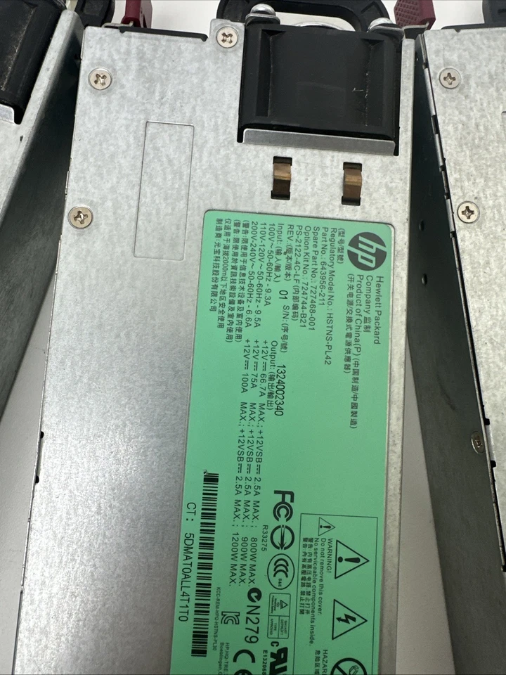 FUENTE DE ALIMENTACIÓN HP 1200W HSTNS-PL42/HSTNS-PL-30 PLATINUM PLUS Foto 4 de 4