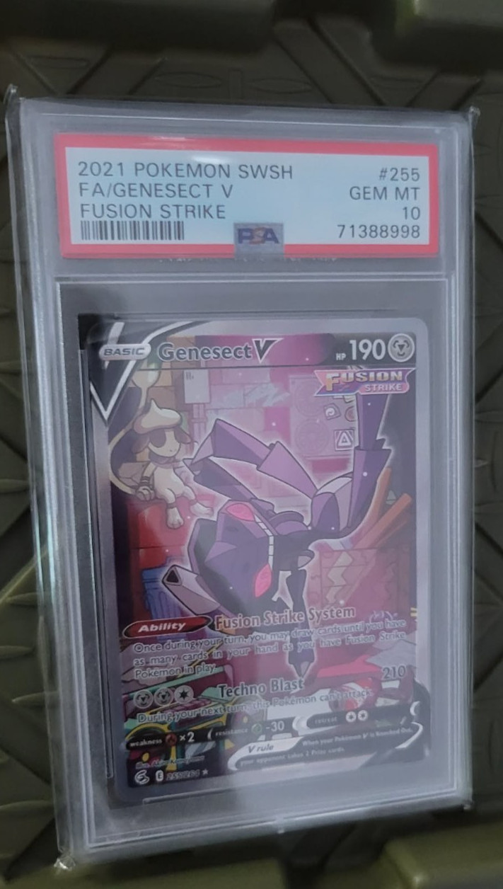 2021 POKEMON SWORD & SHIELD FUSION STRIKE #255 FULL ART/GENESECT V PSA 10