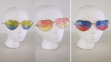 Heart Shaped Sunglasses 3 Colors Gold Frame High Fashion Ombre Lens 400 UV