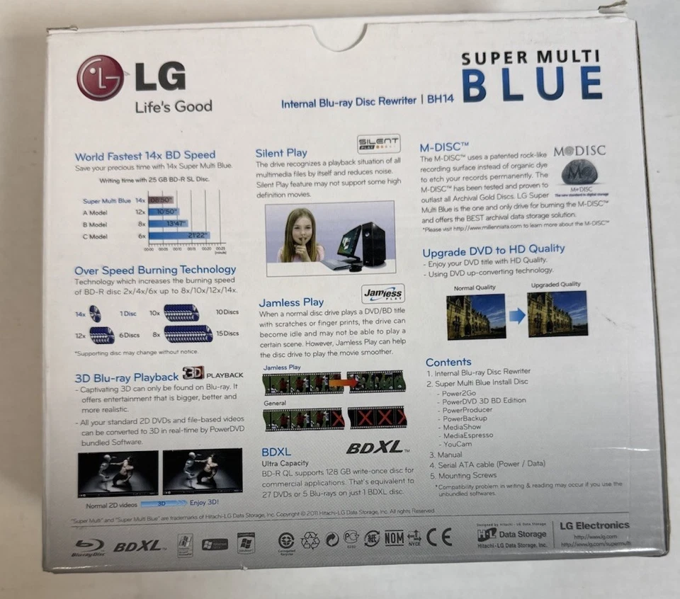 LG BH14NS40 Blu--Ray Disc ReWriter BD, Open Box *Not Tested* - Image 2 of 4