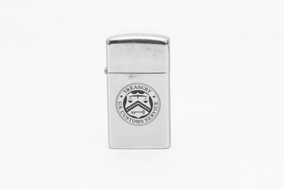 Treasury And US customs Service ZIPPO lighter Made In US. July 1992 Zippo slim