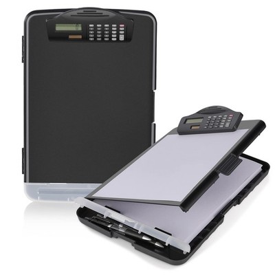 Clipboard with Storage & Calculator, [20% Thicker] Heavy Duty Plastic Clip Bo...