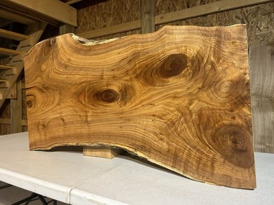 Butternut Coffee Table/Curly/White Walnut Wood/Solid Rustic Live Edge Rare Wood