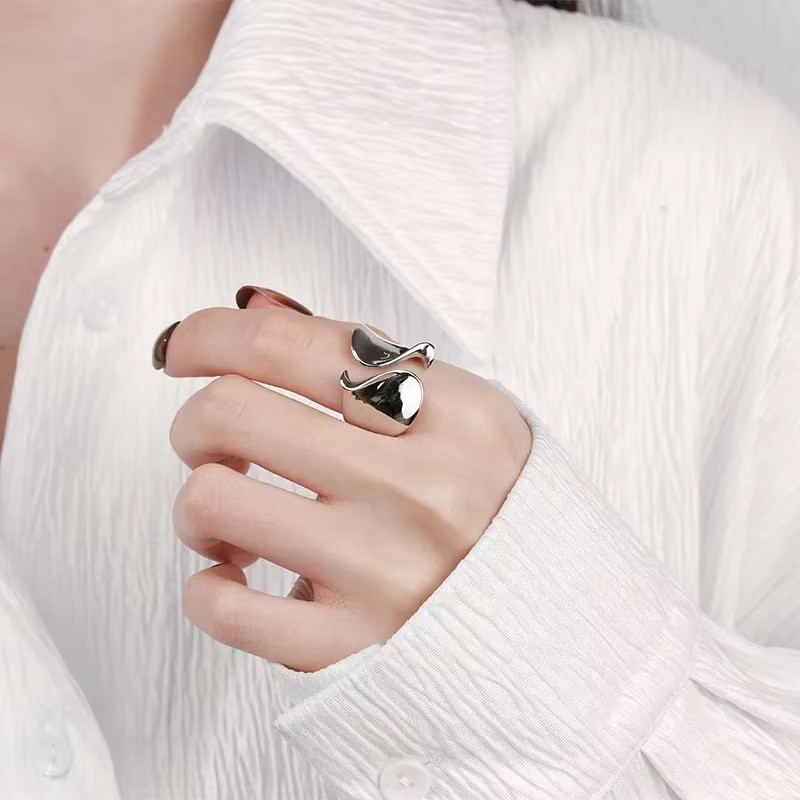 925 Sterling Silver Rings for Women Couple Minimalist Handmade Simple Big UK View 4