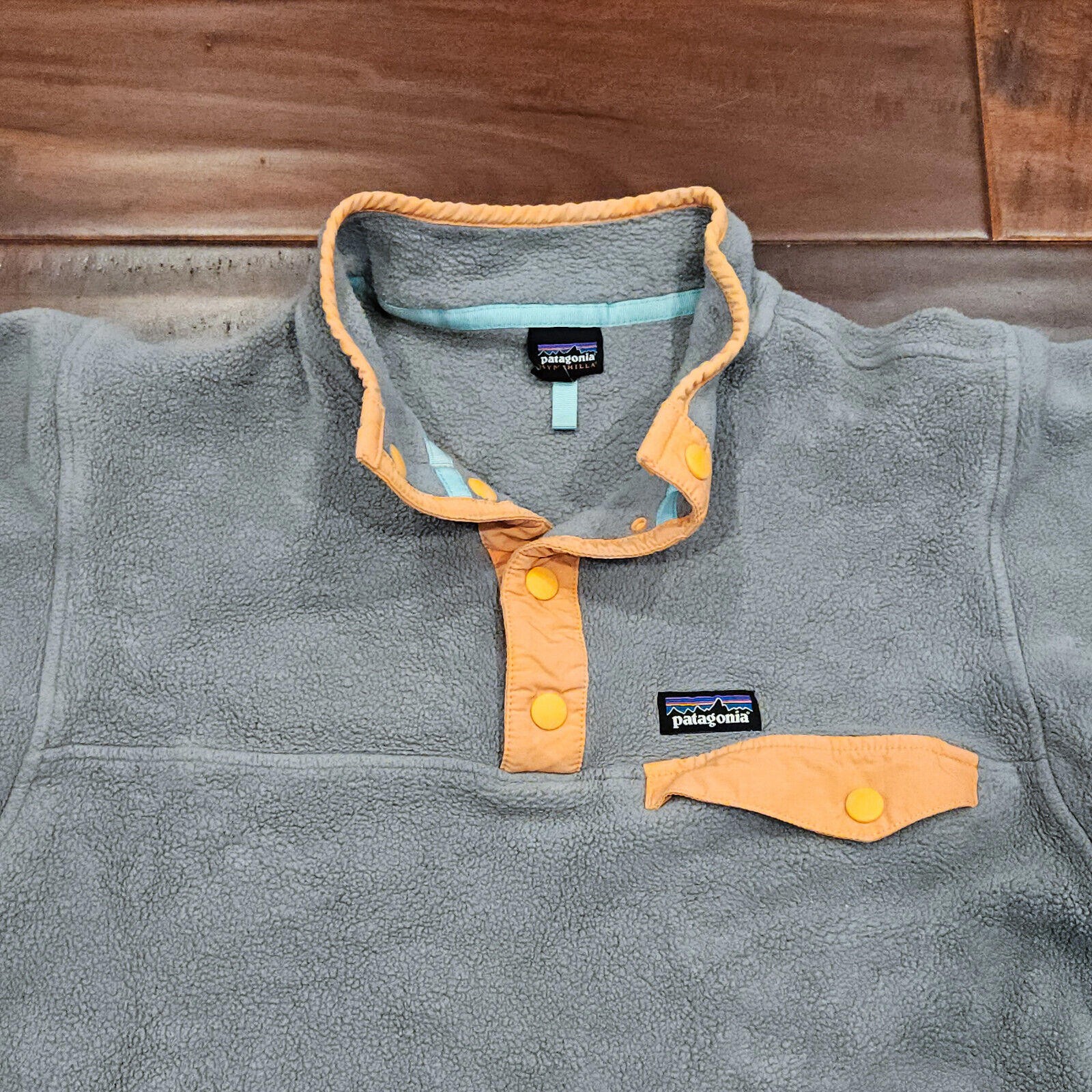 Patagonia Girls Lightweight Synchilla Snap Pullover Fleece Reef Pink 2XL (16-18) image 2