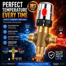 Bathroom Faucet Thermostatic Mixing Valve Brass Hot Cold Water Control Mixer