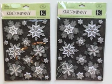 K & Company Winter Whimsey Snowflakes Stickers Lot Scrapbook Cards