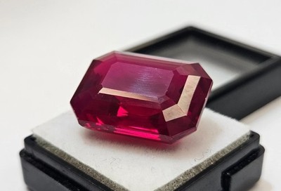 Awesome Ruby Mozambique Red Emerald Cut 32-34 Ct Loose EGL Certified Gemstone