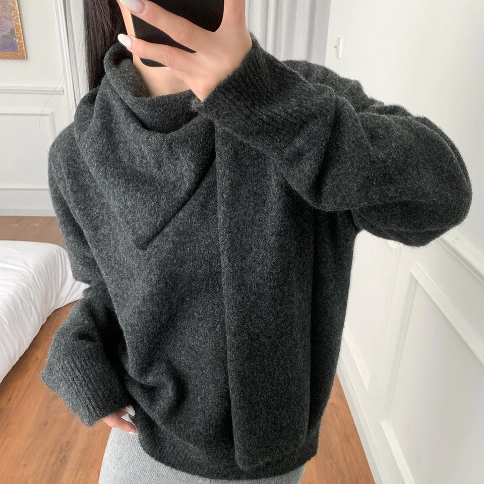 Toteme Womens Autumn Winter New Soft Scarf Knitted Sweater Wool Top - Image 3 of 4