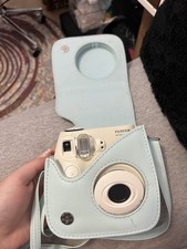 Fujifilm Instax Mini 7S Beige Instant Film Camera with Light Blue Case