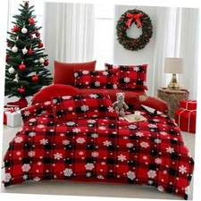 Merry Christmas Size Comforter Queen Red and Black Christmas Comforter Set