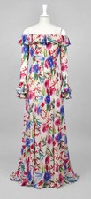 Tropical Floral Halter Maxi Dress Women's Size S