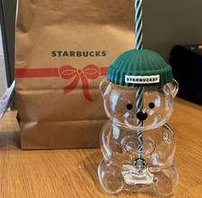 NEW Limited Edition 2026Starbuck Barista Bear Glass Cup unisex Gift