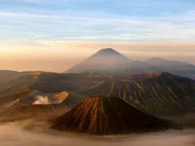 Mount Bromo Java Indonesien Vintage Kunst Alt Retro Druck Wandposter