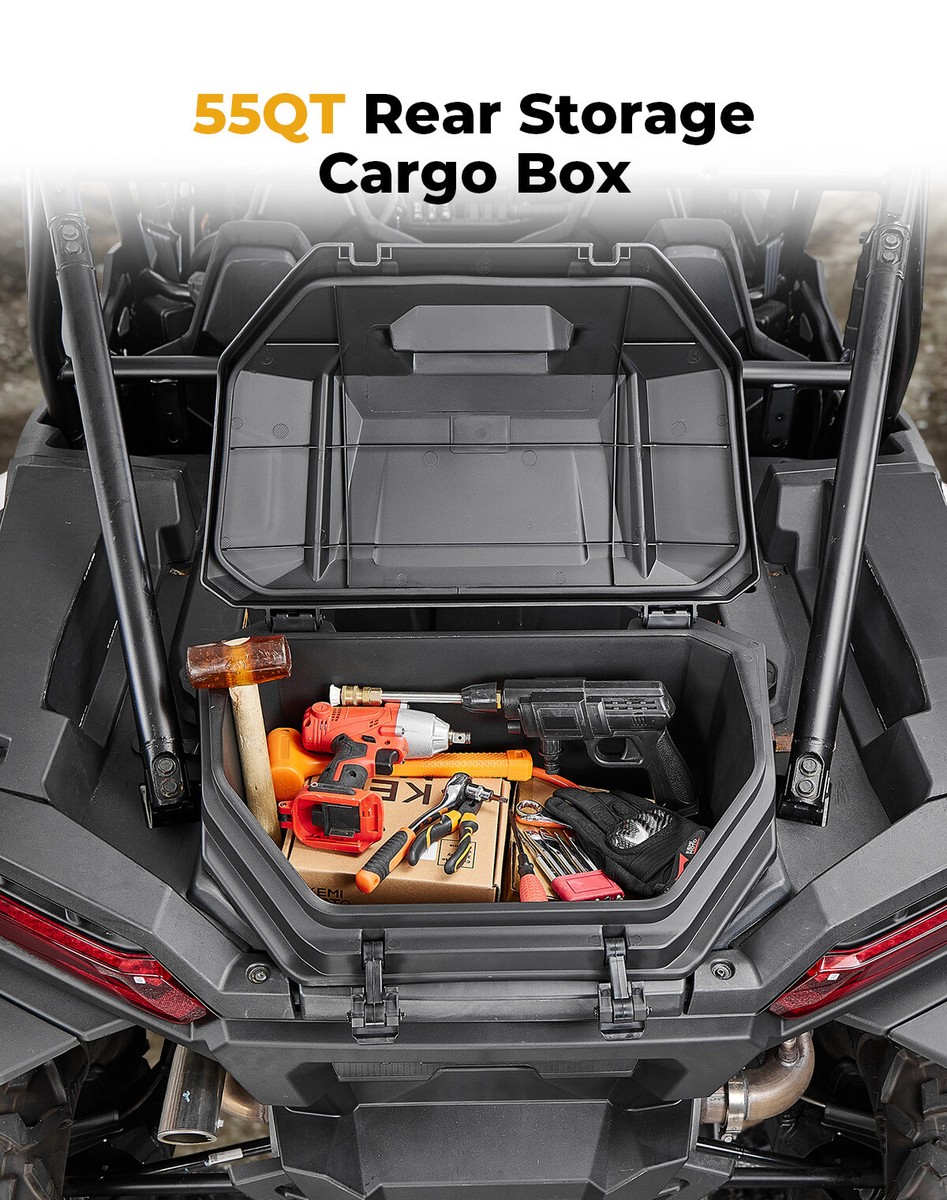 55QT+ 82QT Rear Cargo Storage Box for 2024-2026 Polaris RZR XP