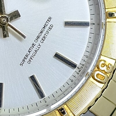 ROLEX MEN'S DATEJUST SS & GOLD SILVER SIGMA DIAL THUNDERBIRD
