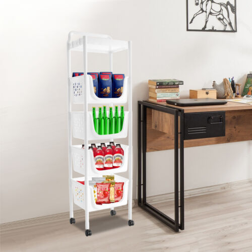 Kitchen Organizer, Floor-Standing Fruit Vegetable Storage Basket, Kitchen Storag - Picture 5 of 19