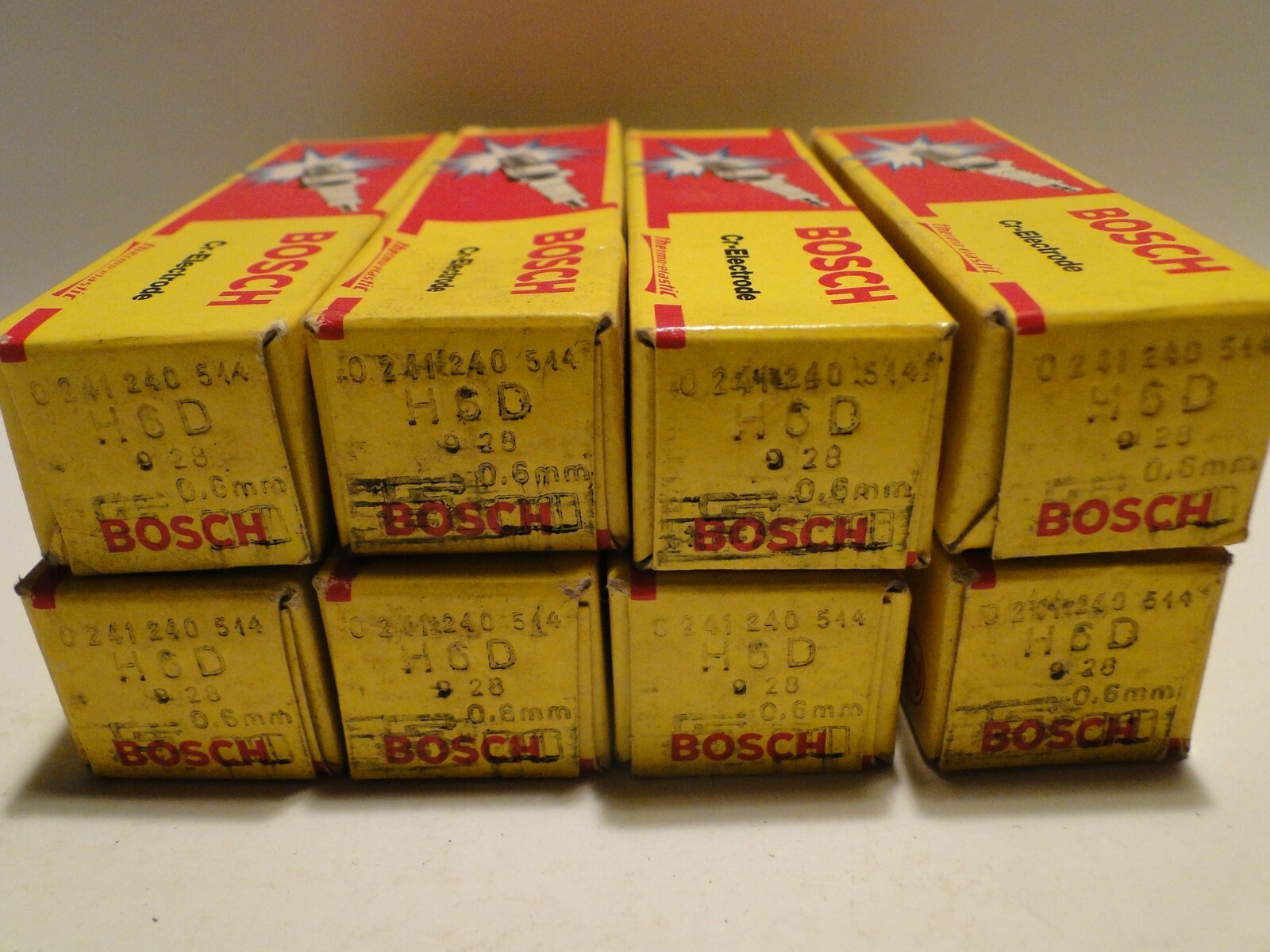 8 NOS Bosch Cr-Electrode H6D Spark Plugs 14 mm 304 R42CLTS AGSF22C TR5