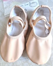 Girls Pastel Pink Ballet Dance Slipper Synthetic Leather Dance Shoes Size 13 Gc