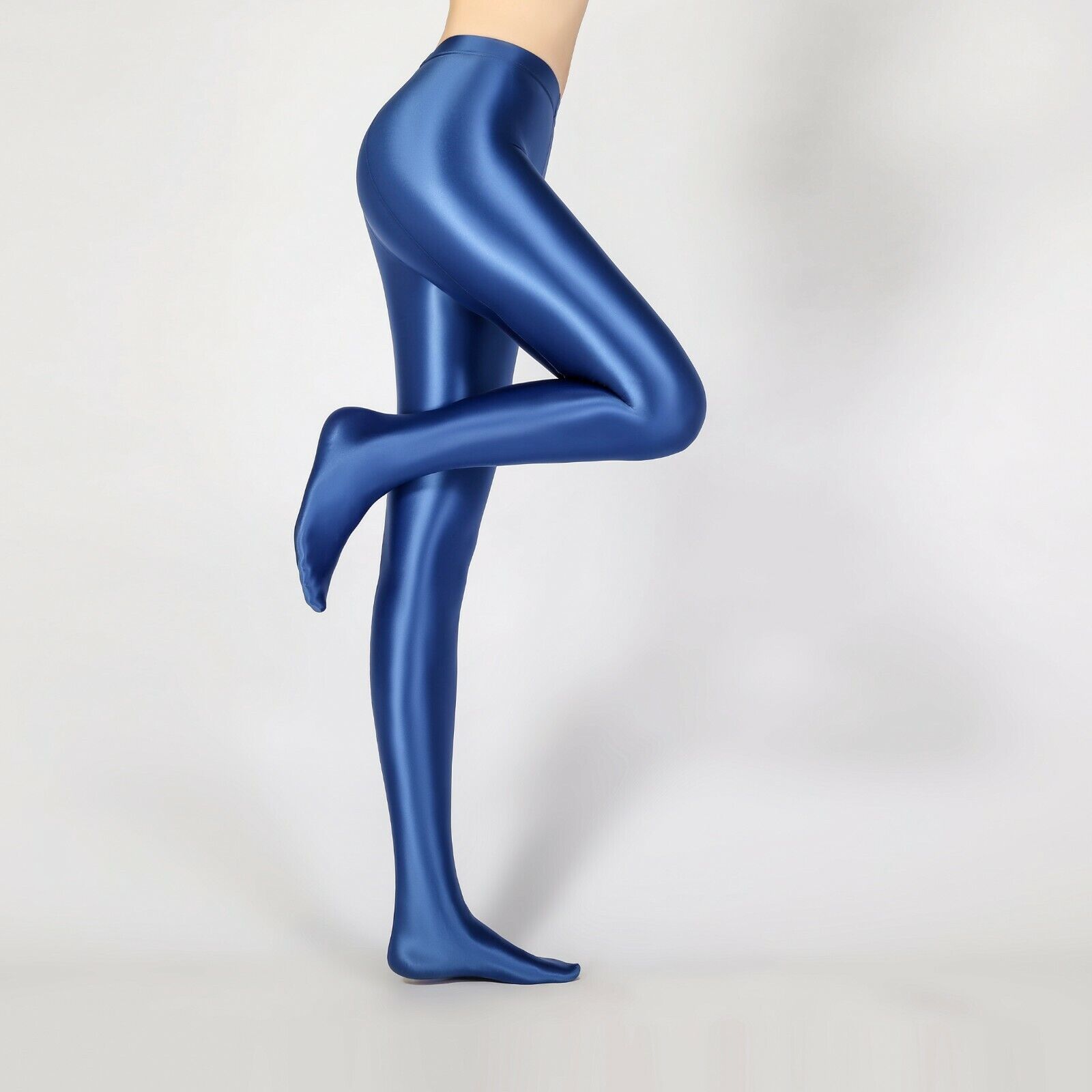 LEOHEX Opaque Satin Spandex Tights Pantyhose Glossy Footed Yoga ...