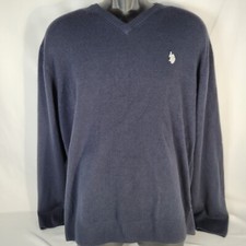 U.S. Polo Assn. V-Neck Sweater Men  s Size XL Navy Blue Long Sleeve Soft