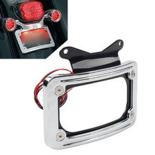Rear Curved License Plate Frame Light For Harley Road Touring Glide FLTRX 10-23