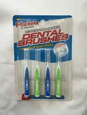 4PK Plackers Hi Performance Dental Comfort Grip Flexible Brushes Plastic Caps