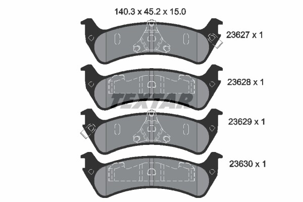 Textar 2362701 Bremsbelagsatz,Scheibenbremse FüR Ford Australien,Ford Usa ,Jeep-image
